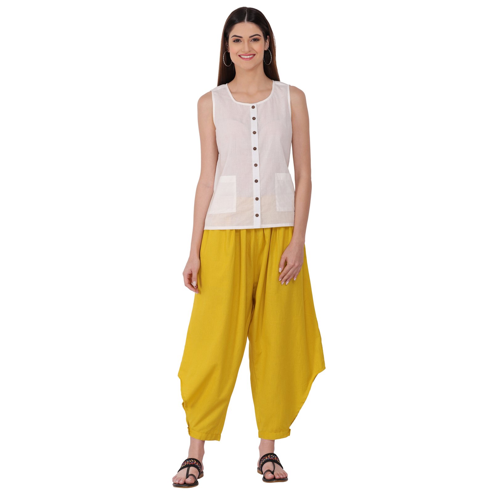 Buy MriMa Organic Cotton Yoga Pants (Dhatura) with Balloon Fit