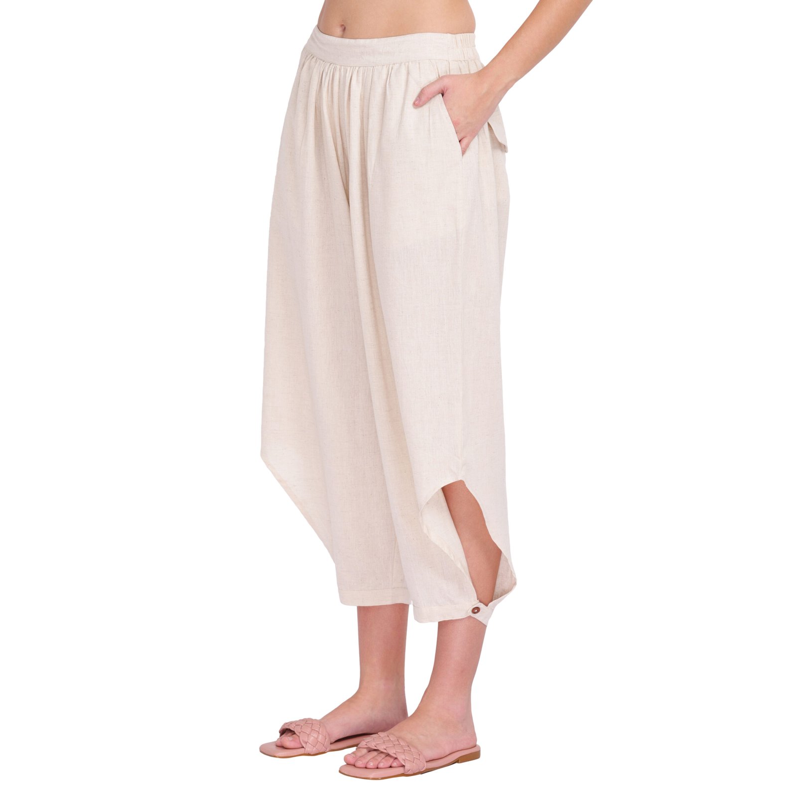 Mrima Yoga pants with pocket natural white organic cotton